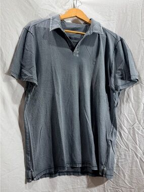 John Varvatos faded charcoal gray polo